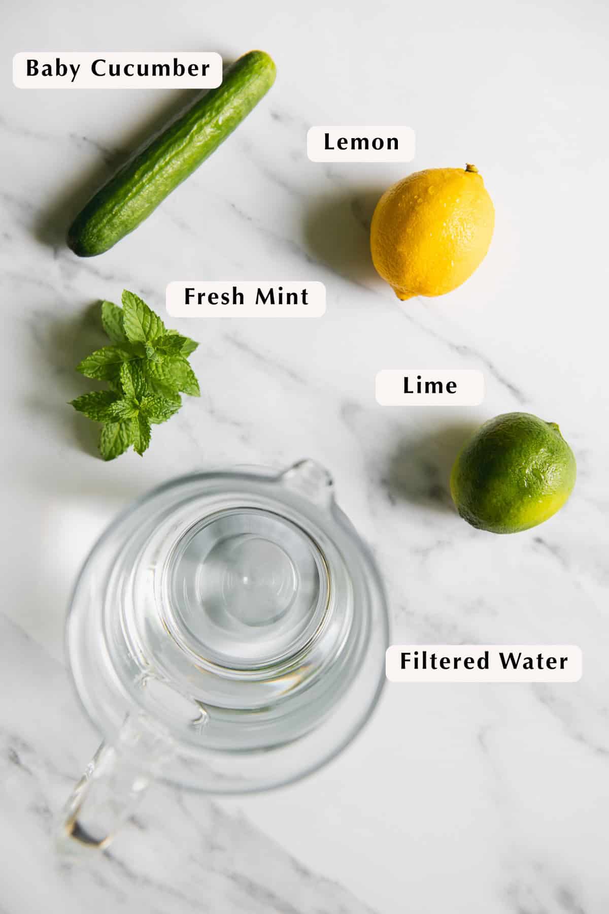 Cucumber lime water ingredients.
