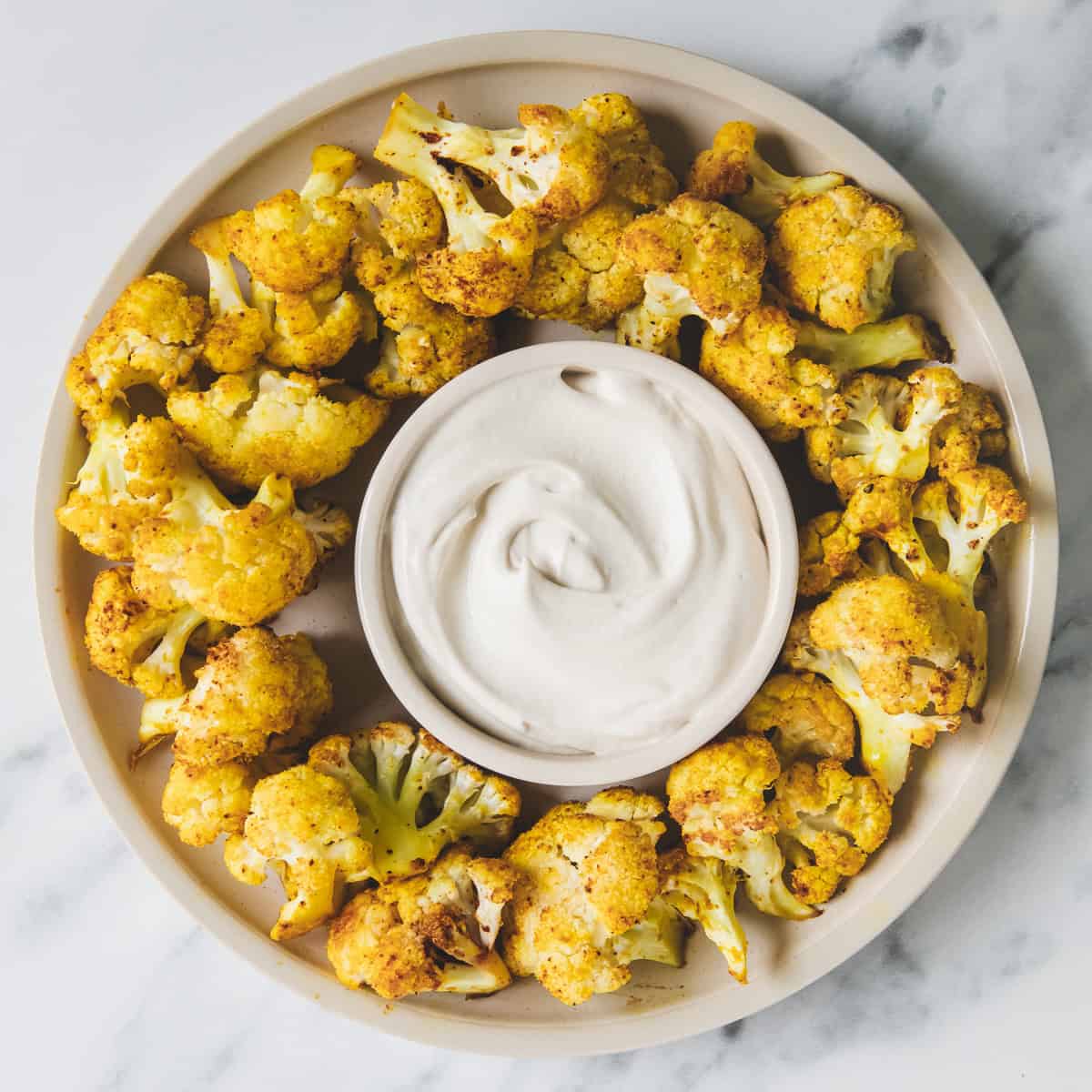 Flourless Buffalo Cauliflower Bites (Oven-Roasted)