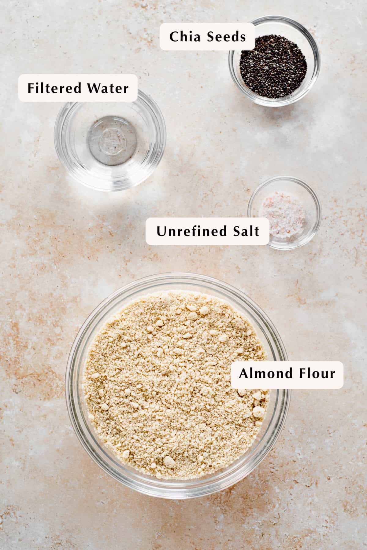 Almond Chia Crackers Ingredients.
