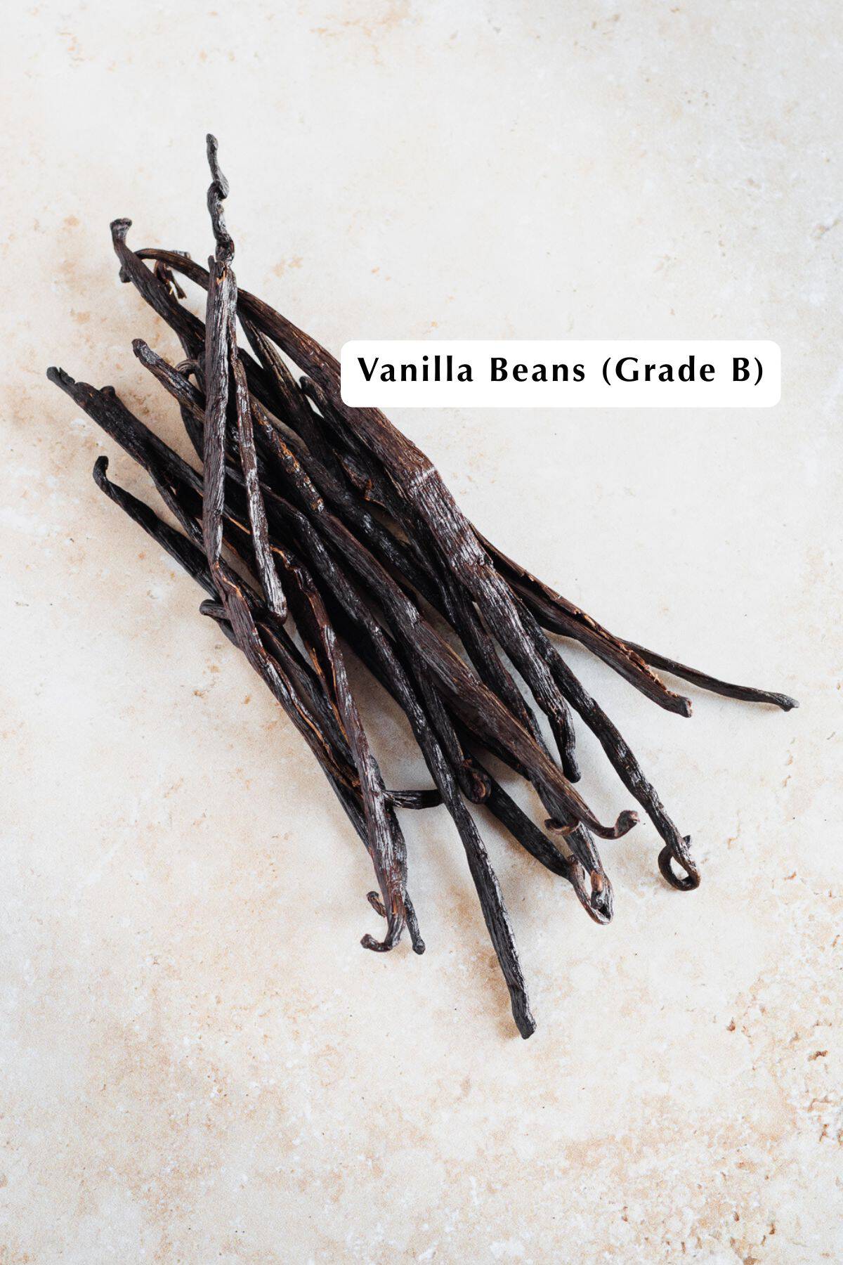 A bunch of grade B vanilla beans.