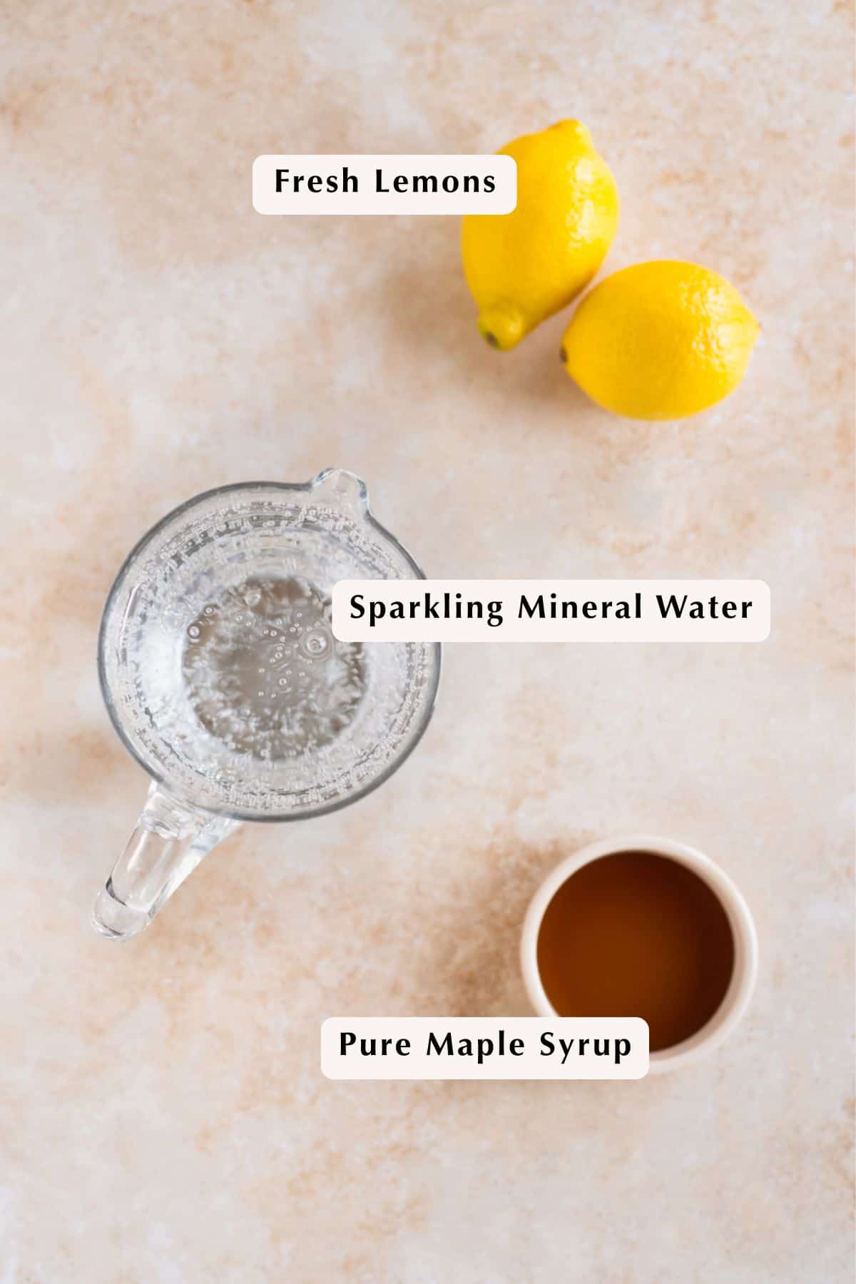 Three ingredients to make Homemade Lemon Soda.